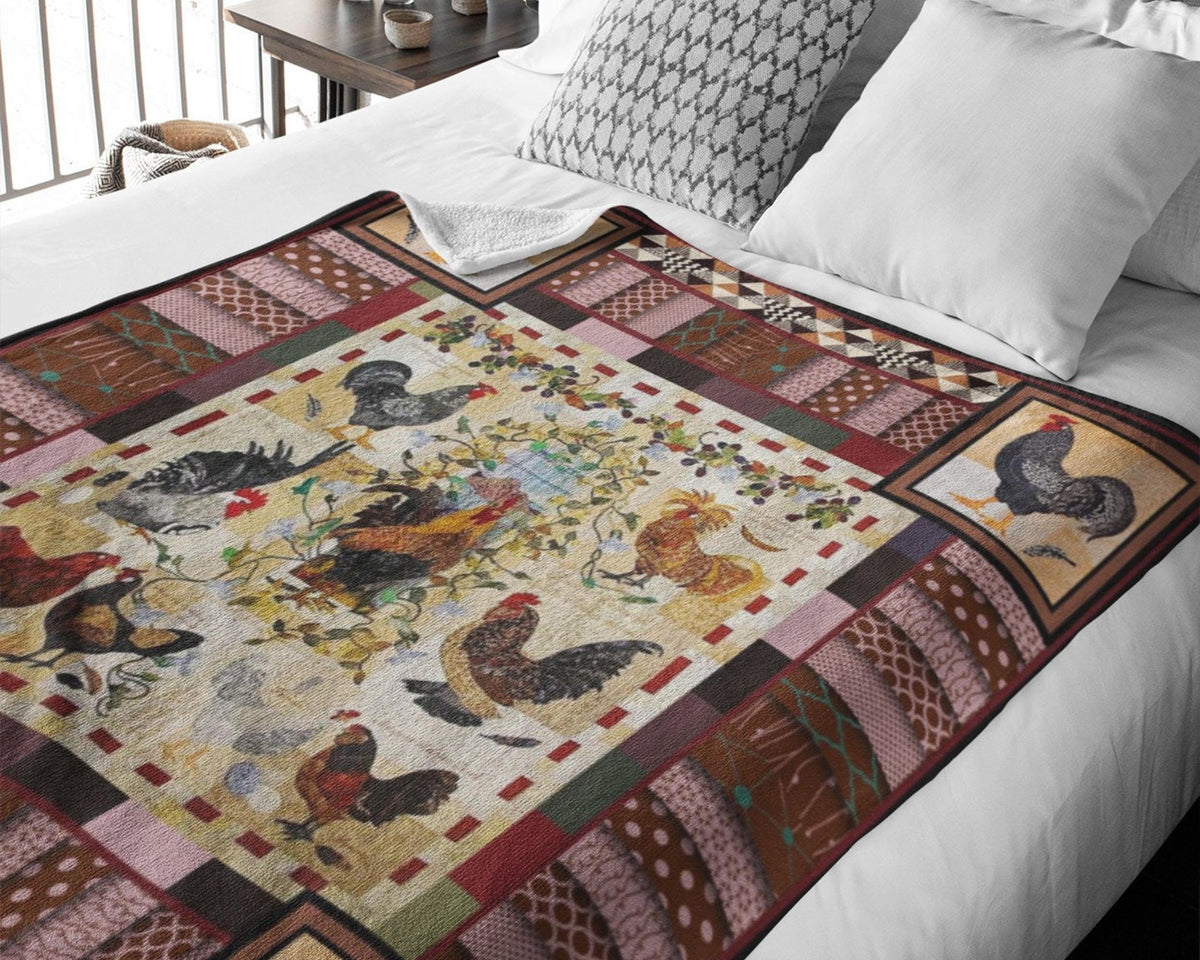 Vintage Rooster Blanket, Chicken Blanket, Farm Animal Blanket, Farmer Blanket, Farming Blanket, Farmer Dad Blanket, Farm Lover Blanket
