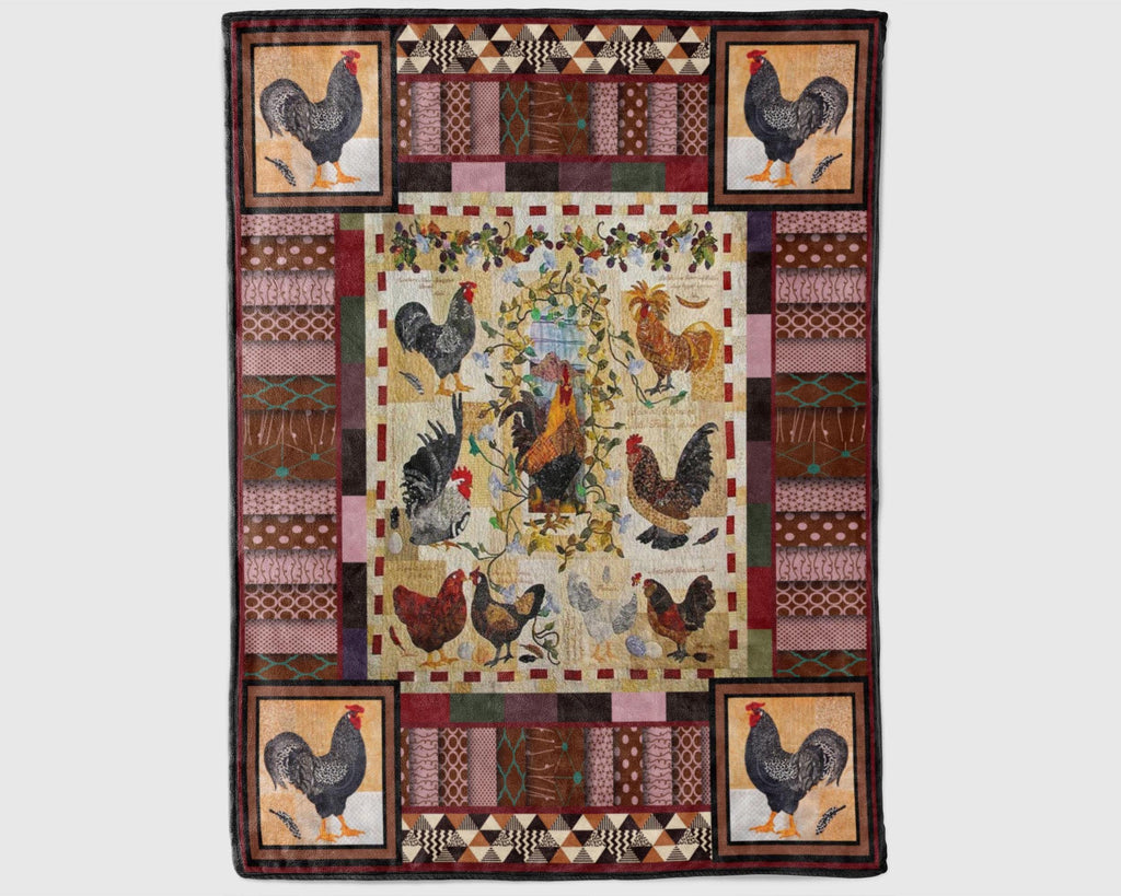 Vintage Rooster Blanket, Chicken Blanket, Farm Animal Blanket, Farmer Blanket, Farming Blanket, Farmer Dad Blanket, Farm Lover Blanket