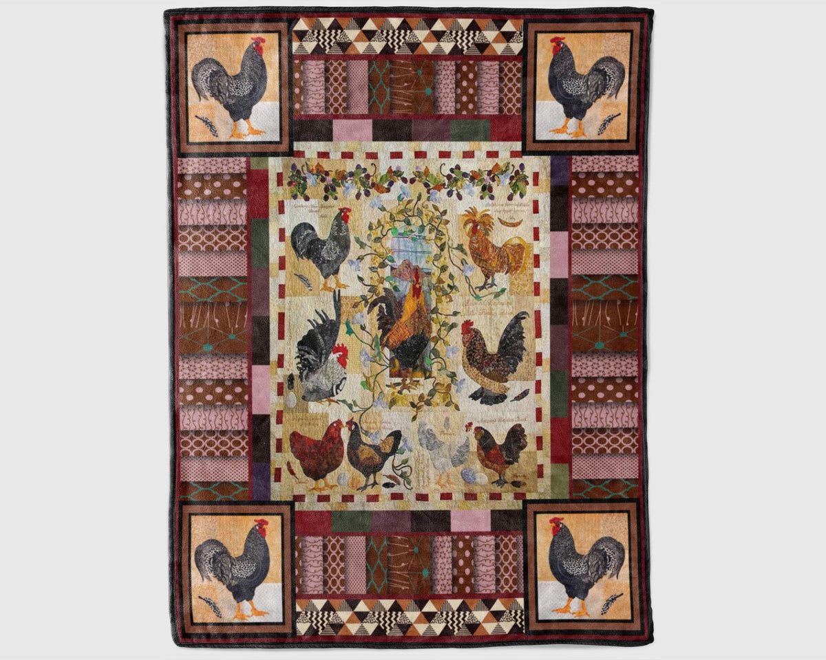 Vintage Rooster Blanket, Chicken Blanket, Farm Animal Blanket, Farmer Blanket, Farming Blanket, Farmer Dad Blanket, Farm Lover Blanket