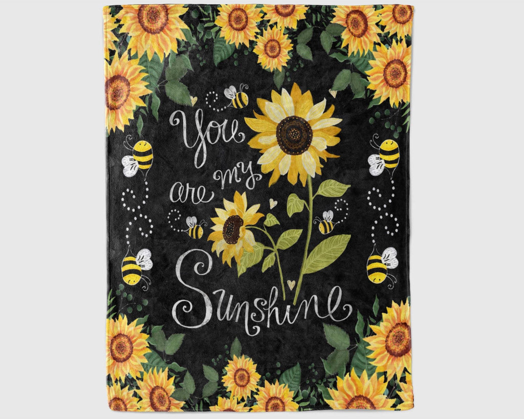 You Are My Sunshine Blanket, Sunflower Fleece Sherpa Blanket, Sunflower Daughter Blanket, Sunflower Mom Blanket, Daughter Birthday Gift