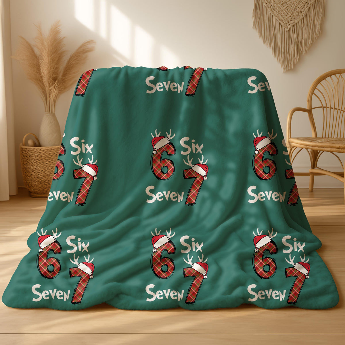 Funny 6 7 Throw Blanket, Cozy Holiday Decor, Perfect Gift for Christmas, 6 7 Meme Blanket, Christmas Meme Blanket, Teen Xmas Room Decor