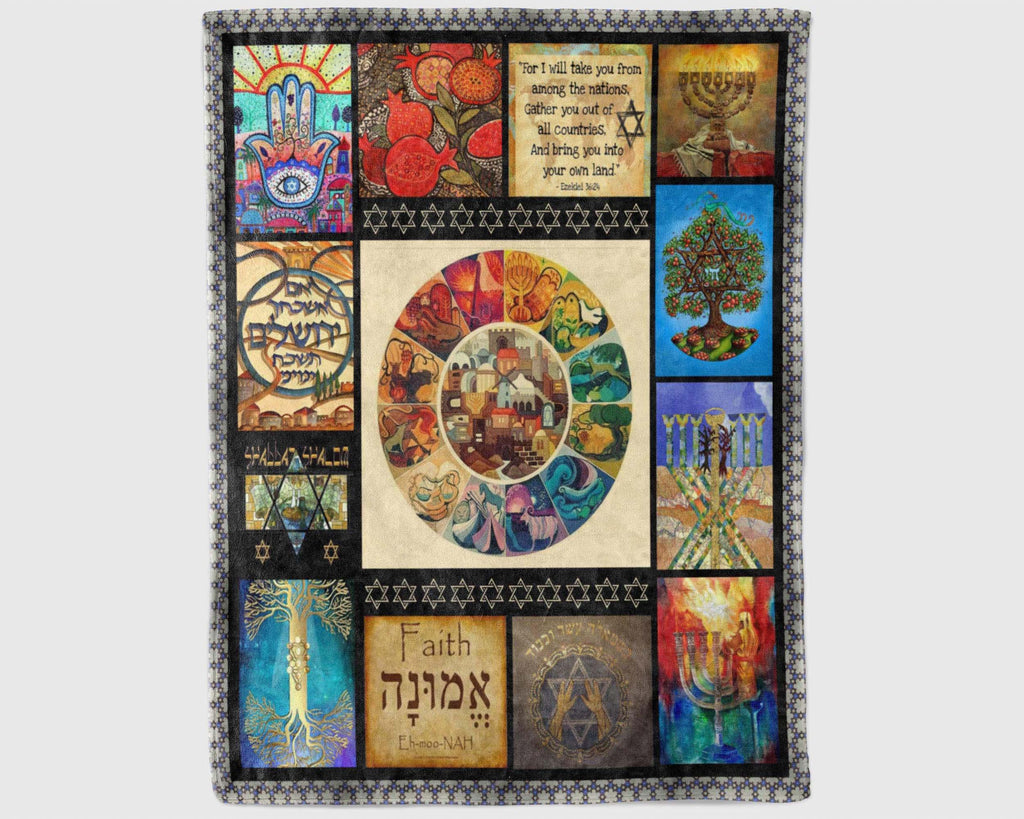 Jewish Culture Blanket, Hanukkah Blanket, Chanukah Blanket, Jews Blanket, Star Of David Blanket, Judaism Blanket, Menorah Blanket, Xmas Gift