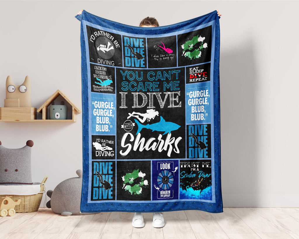 Diving Blanket, Diver Blanket, Scuba Diving Blanket, Scuba Diver Blanket, Dive Blanket, Snorkeling Blanket, Ocean Sport Blanket, Ocean Gifts