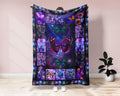 Vintage Butterfly Blanket, Butterfly Fleece Sherpa Blanket, Butterfly Lover Blanket, Insect Blanket, Flying Animal Blanket, Grandma Blanket