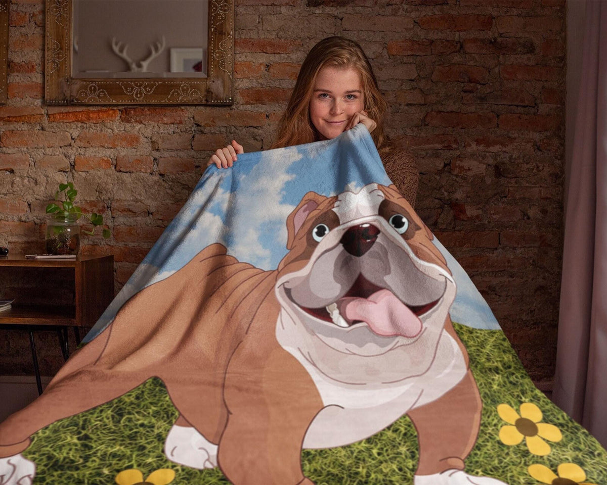 Cute Bulldog Blanket, Bulldog Lover Blanket, Bulldog Mom Blanket, Dog Mom Blanket, Dog Lover Blanket, Dog Owner Blanket, Bulldog Lover Gift