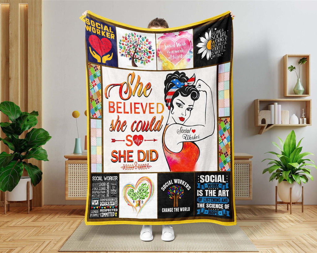 Strong Woman Social Worker Blanket, Social Work Blanket, Social Services Blanket, Worker Social Blanket, Caring Blanket, Healthcare Blanket