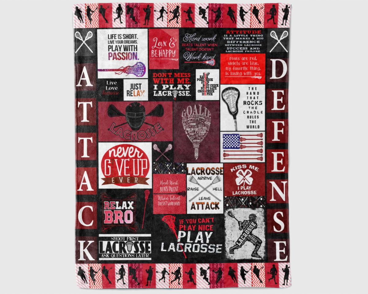 Lacrosse Blanket, Lacrosse Fleece Sherpa Blanket, Lax Blanket, Lacrosse Player Blanket, Lacrosse Lover Blanket, Lacrosse Girl Christmas Gift