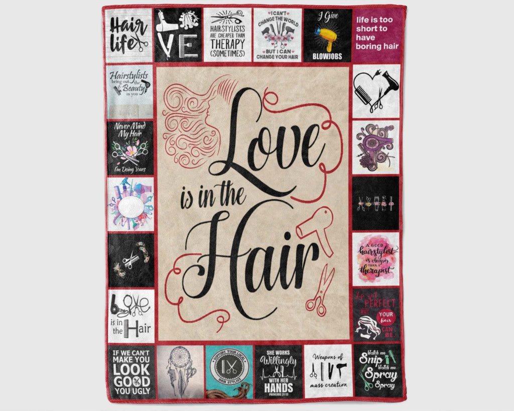 Love Hair Blanket, Hair Stylist Blanket, Hairdresser Blanket, Hair Life Blanket, Hair Hustler Blanket, Beautician Blanket, Hair Stylist Gift