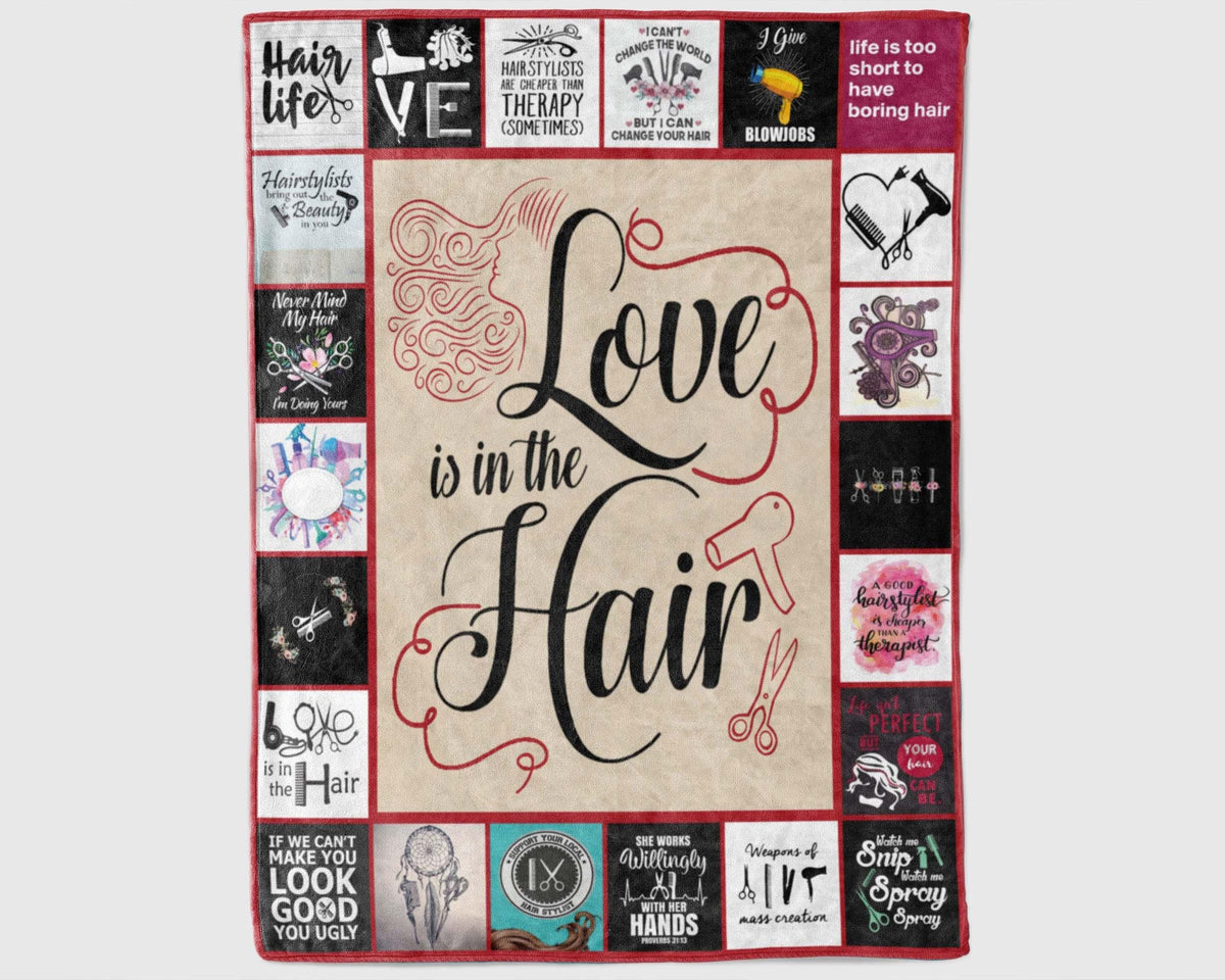 Love Hair Blanket, Hair Stylist Blanket, Hairdresser Blanket, Hair Life Blanket, Hair Hustler Blanket, Beautician Blanket, Hair Stylist Gift