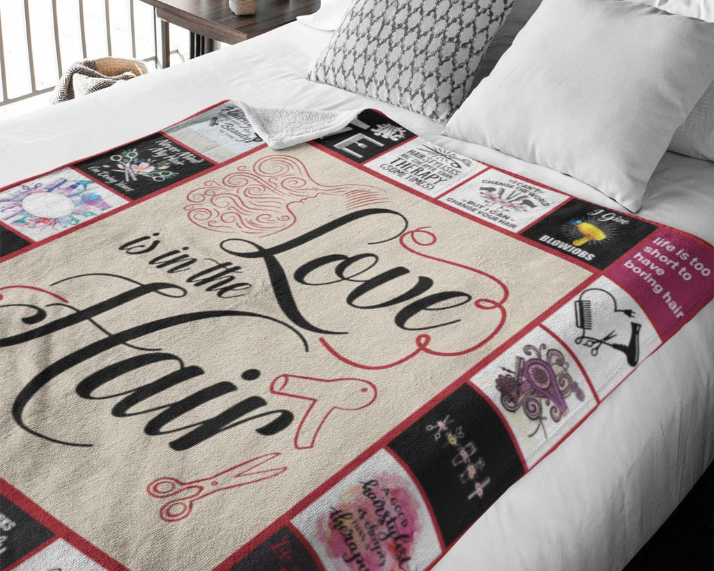 Love Hair Blanket, Hair Stylist Blanket, Hairdresser Blanket, Hair Life Blanket, Hair Hustler Blanket, Beautician Blanket, Hair Stylist Gift