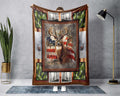 Vintage Deer Flag Blanket, Hunting Dad Blanket, Deer Hunter Blanket, Deer Hunting Gift, Deer Hunter Dad Blanket, Deer Hunt Blanket, Dad Gift