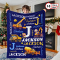 Personalized Excavator Name Blanket for Kids – Custom Construction Truck Blanket, Boys Christmas Gift, Custom Name Throw Blanket
