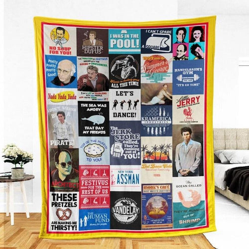 80s TV Series Retro Vintage Fleece Blanket, Sein feld George Costanza Blanket, Nice Gifts For Women, Men, Film Fans on Birthday, Christmas