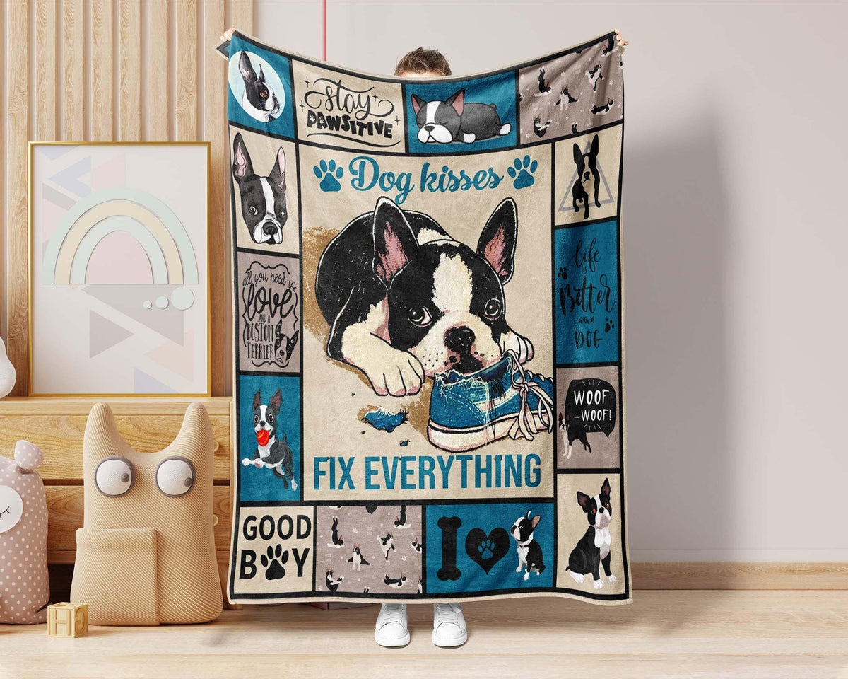 Boston Terrier Lover Blanket, Boston Terrier Dog Mom Blanket, Dog Lover Blanket, Dog Owner Blanket, Boston Terrier Mom Gift, Dog Mom Blanket