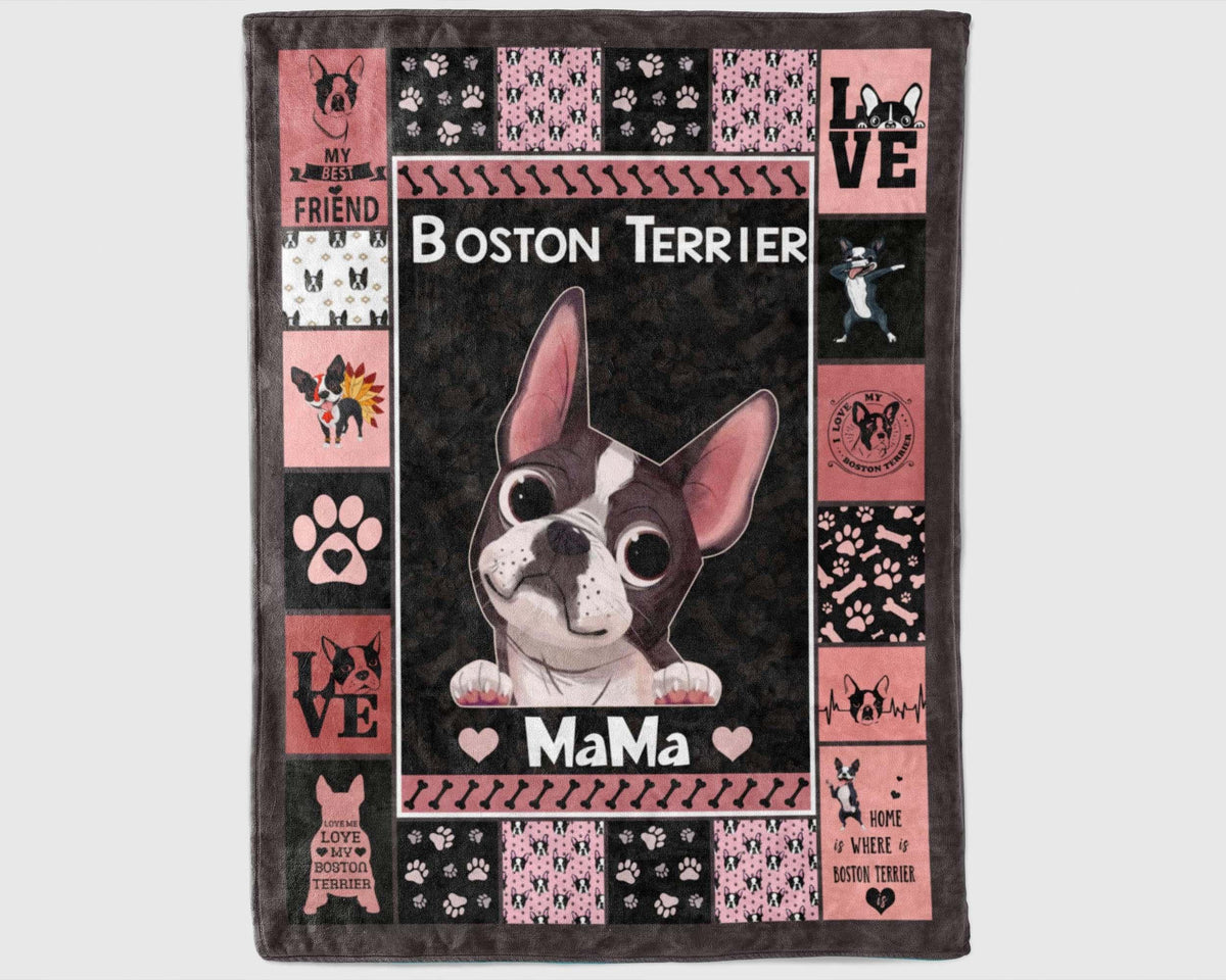 Boston Terrier Girl Blanket, Boston Terrier Dog Mom Blanket, Dog Lover Blanket, Dog Owner Blanket, Boston Terrier Mom Gift, Dog Mom Blanket
