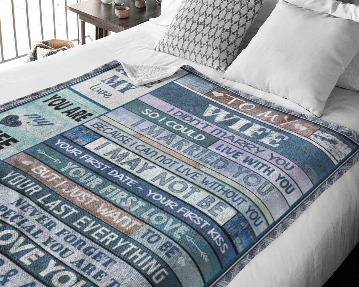 To My Wife Blanket, Love Letter Fleece Sherpa Blanket, Letter To Wife Blanket, Wife Blanket From Husband, Wife Birthday Gift, Christmas Gift
