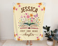 Personalized Book Florals Blanket, Book Lover Gift, Reading Blanket, Just One More Chapter, Gift For Her, Reader Gift, Reading Lover Blanket