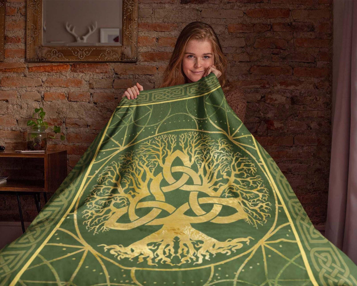 Celtic Tree Of Life Blanket, Viking Blanket, Celtic Knot Blanket, Irish Blanket, Shamrock Blanket, Scottish Blanket, Scandinavian Blanket