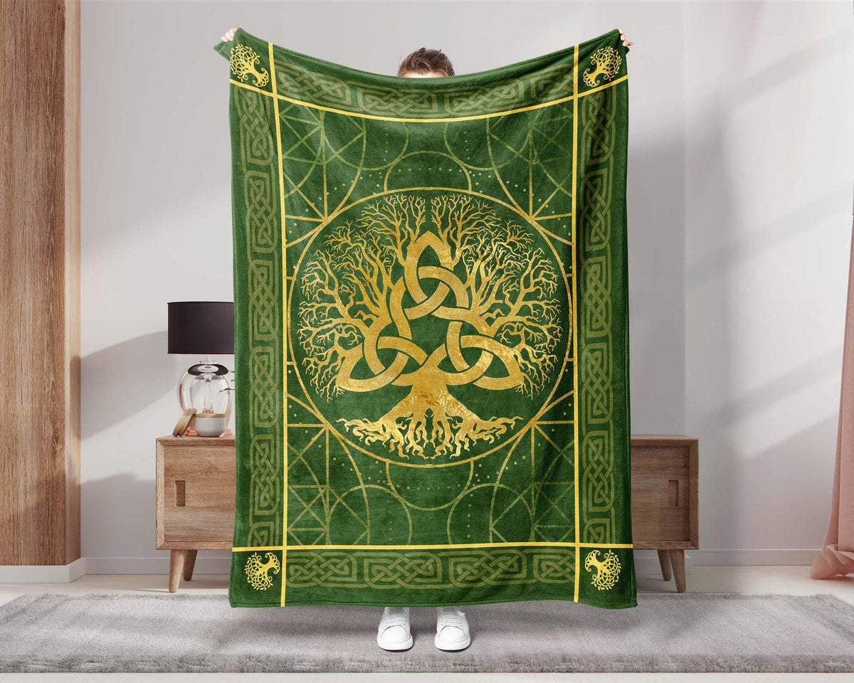 Celtic Tree Of Life Blanket, Viking Blanket, Celtic Knot Blanket, Irish Blanket, Shamrock Blanket, Scottish Blanket, Scandinavian Blanket
