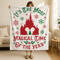 It's The Most Magical Time of the Year Throw Blanket, Gift for Christmas, Disney Castle Blanket, Magic Kingdom Blanket, Disney Xmas Blanket