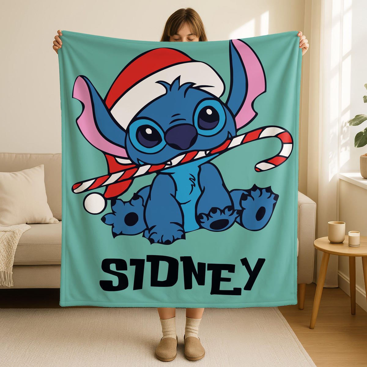 Stitch and Lilo Christmas Blanket - Soft Personalized Throw