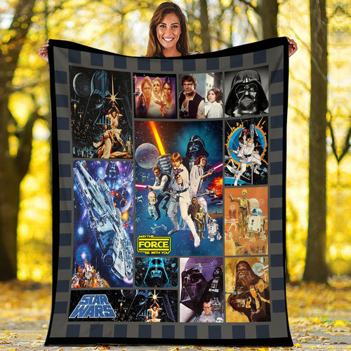 Anakin Skywalker Chewbacca Yoda Blanket Yoda Darth Vader Luke Skywalker Blanket Starwars 1977 Vintage Blanket Birthday Gift