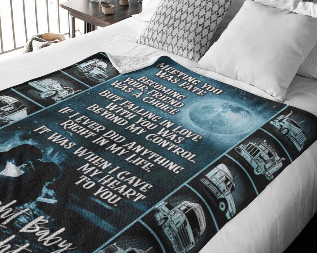 Trucker Couple Blanket, Truck Driver Blanket, Trucker Life Blanket, Trucker Wife Blanket, Truck Blanket, Anniversary Blanket, Christmas Gift