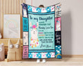 To My Daughter Llama Blanket From Mom, Mom Daughter Blanket, Llama Lover Blanket, Letter To Daughter Blanket, Daughter Birthday Gift