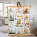 Personalized Pooh and Friends Blanket, Winnie the Pooh Blanket, Custom Name Cartoon Blanket, Pooh Bear Blanket, Birthday Gifts