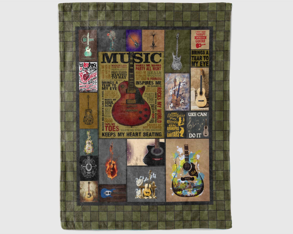 Guitar Music Quote Blanket, Guitarist Blanket, Musician Blanket, Guitar Player Gift, Guitar Lover Gift, Music Instrument Christmas Blanket