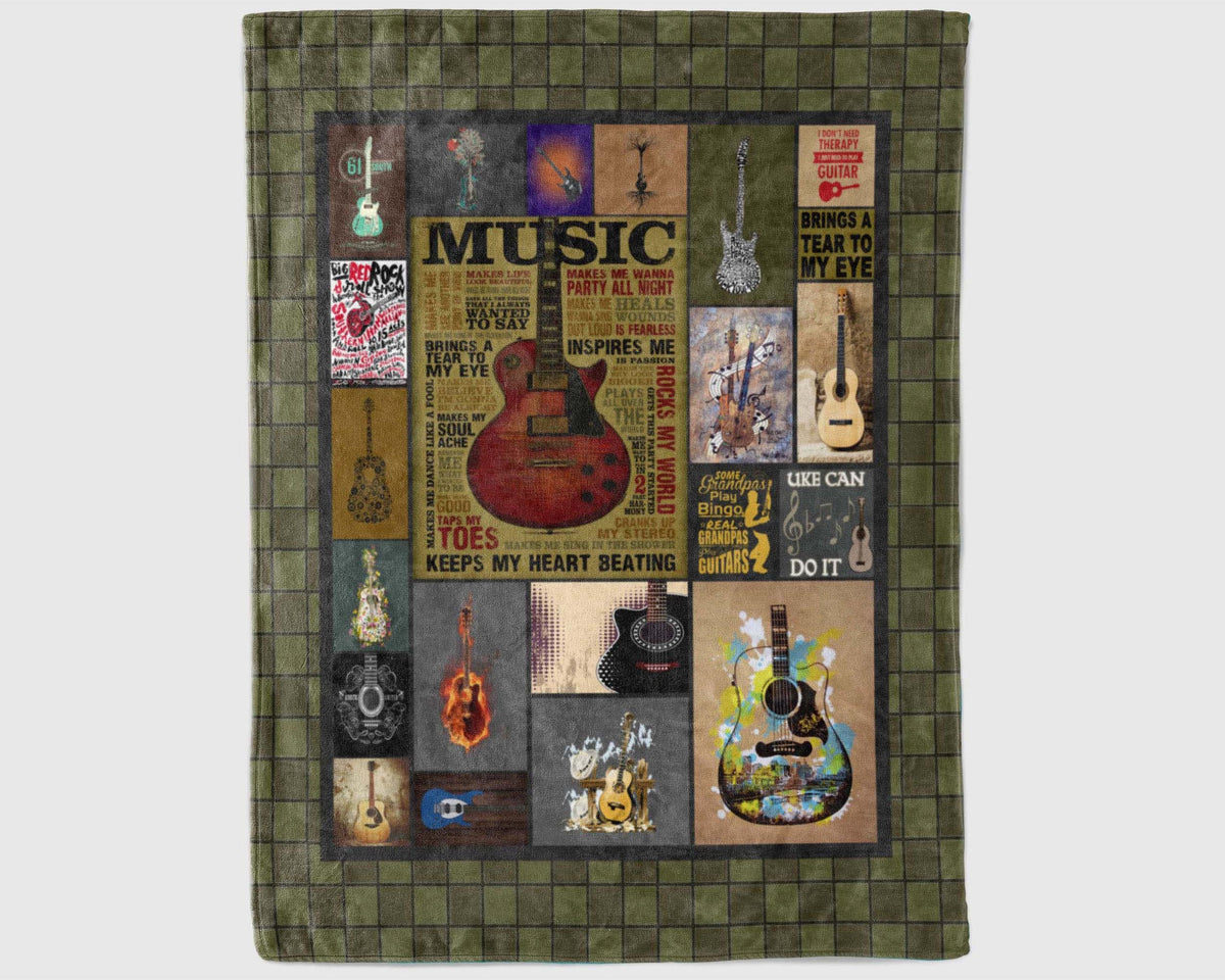 Guitar Music Quote Blanket, Guitarist Blanket, Musician Blanket, Guitar Player Gift, Guitar Lover Gift, Music Instrument Christmas Blanket