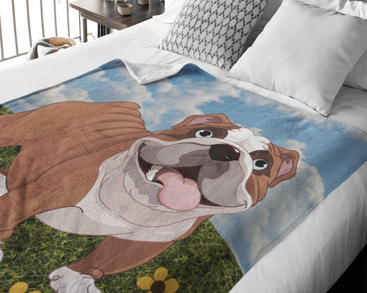 Cute Bulldog Blanket, Bulldog Lover Blanket, Bulldog Mom Blanket, Dog Mom Blanket, Dog Lover Blanket, Dog Owner Blanket, Bulldog Lover Gift
