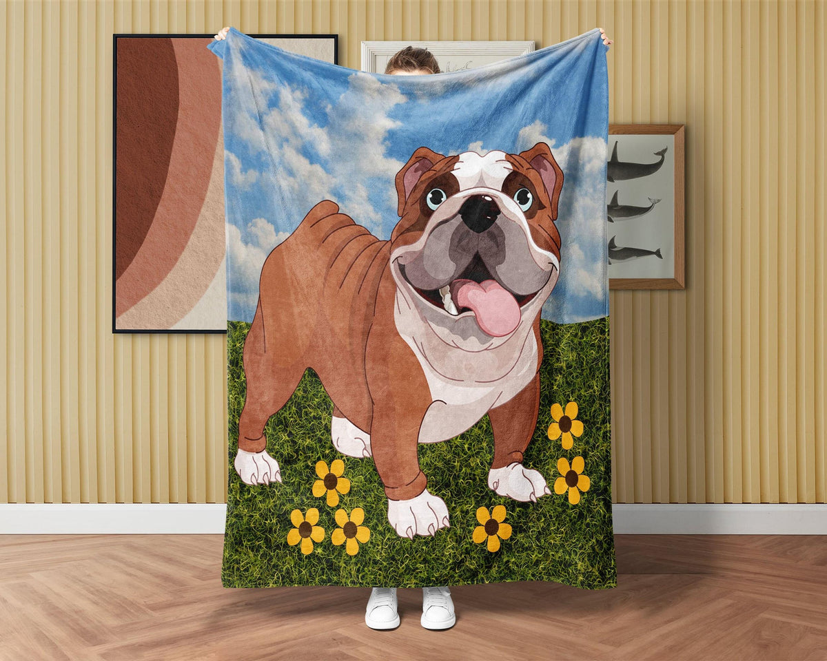Cute Bulldog Blanket, Bulldog Lover Blanket, Bulldog Mom Blanket, Dog Mom Blanket, Dog Lover Blanket, Dog Owner Blanket, Bulldog Lover Gift