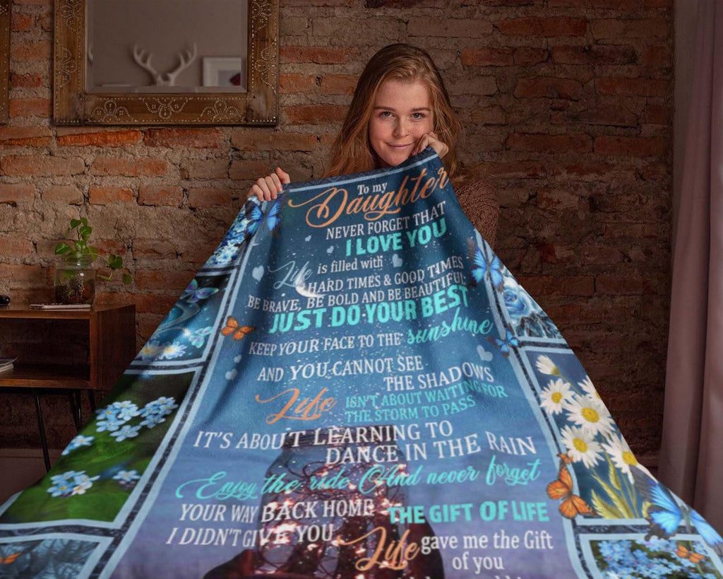 To My Daughter Blanket From Mom, Butterfly Daughter Blanket, Daughter Mom Blanket, Letter To Daughter Blanket, Daughter Birthday Gift