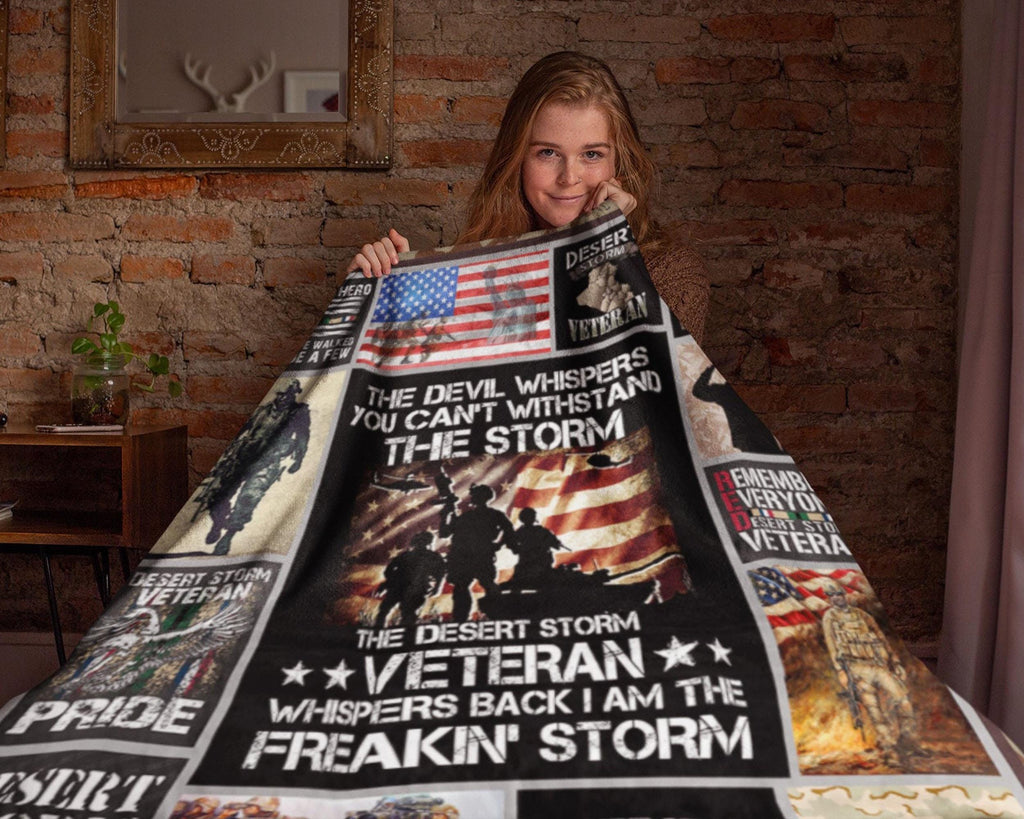 The Desert Storm Veteran Blanket, US Veteran Blanket, Proud Veteran Blanket, Military Blanket, Retired Veteran Blanket, Soldier Blanket