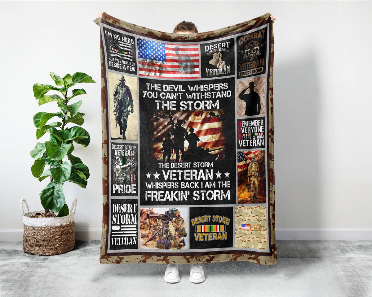 The Desert Storm Veteran Blanket, US Veteran Blanket, Proud Veteran Blanket, Military Blanket, Retired Veteran Blanket, Soldier Blanket