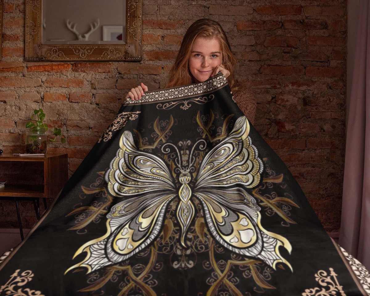 Vintage Butterfly Blanket, Insect Blanket, Flying Animal Blanket, Butterfly Lover Blanket, Animal Blanket, Grandma Blanket, Grandpa Blanket