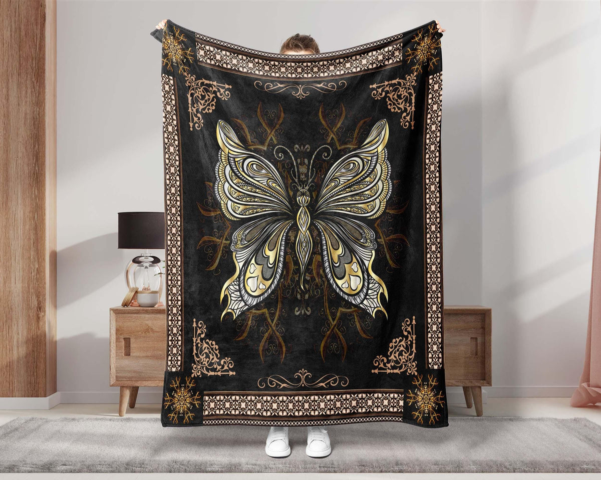 Vintage Butterfly Blanket, Insect Blanket, Flying Animal Blanket, Butterfly Lover Blanket, Animal Blanket, Grandma Blanket, Grandpa Blanket