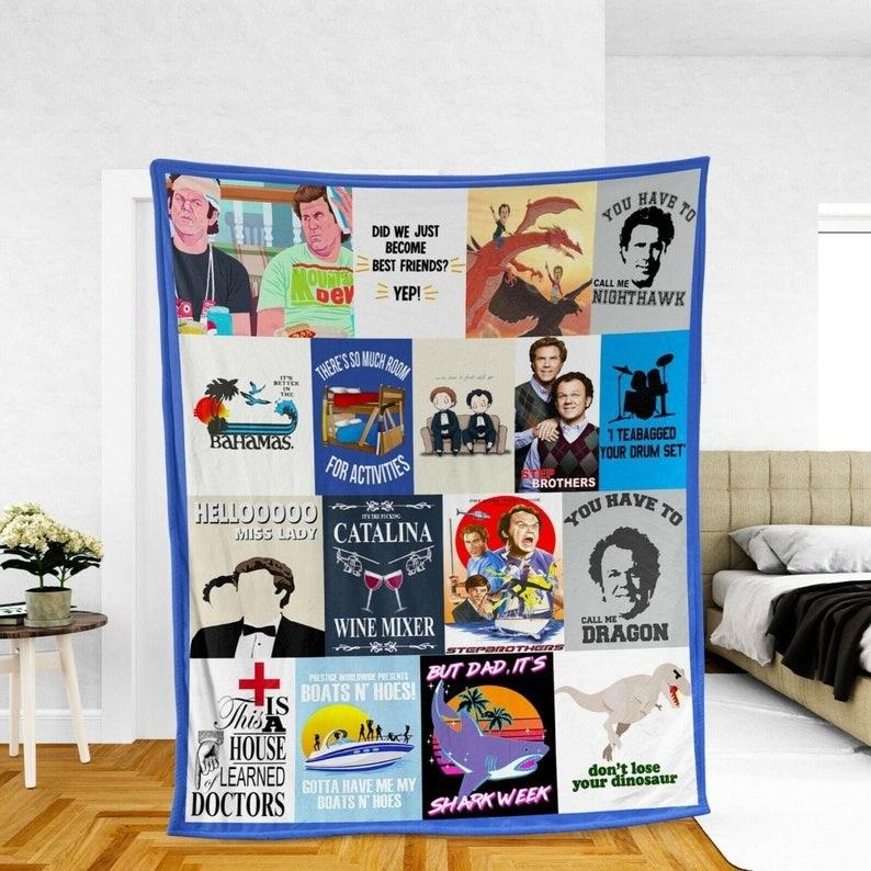 Step Brothers Retro Fleece Blanket, Step Brothers Movie Minimalist Fleece Blanket, Brennan Huff Dale Doback Birthday Gifts, Christmas Gifts