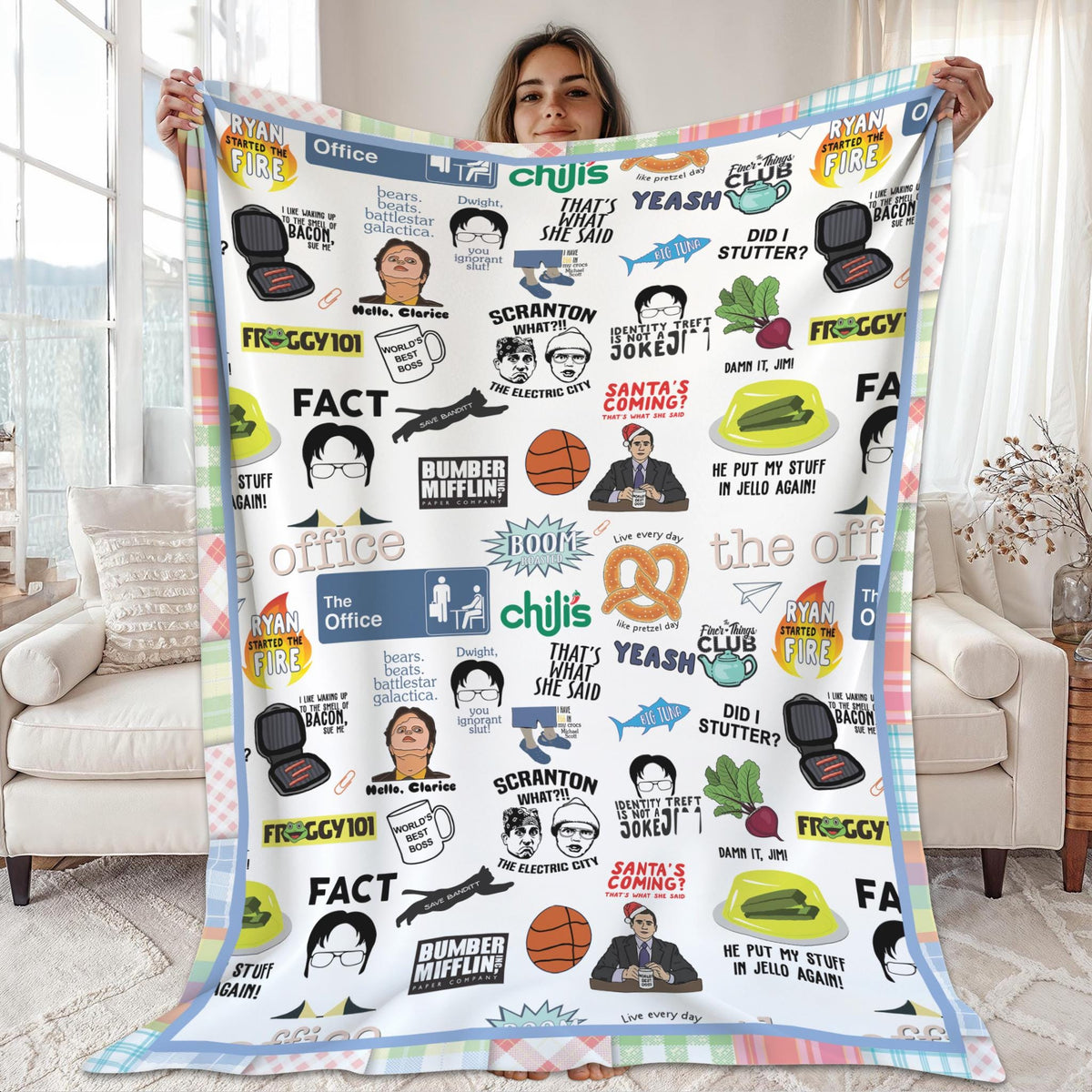 The Office TV Series Fleece Blanket, The Office Fans Fleece Blanket, The Office Movie Blanket, Gift for Fan, Christmas Gift