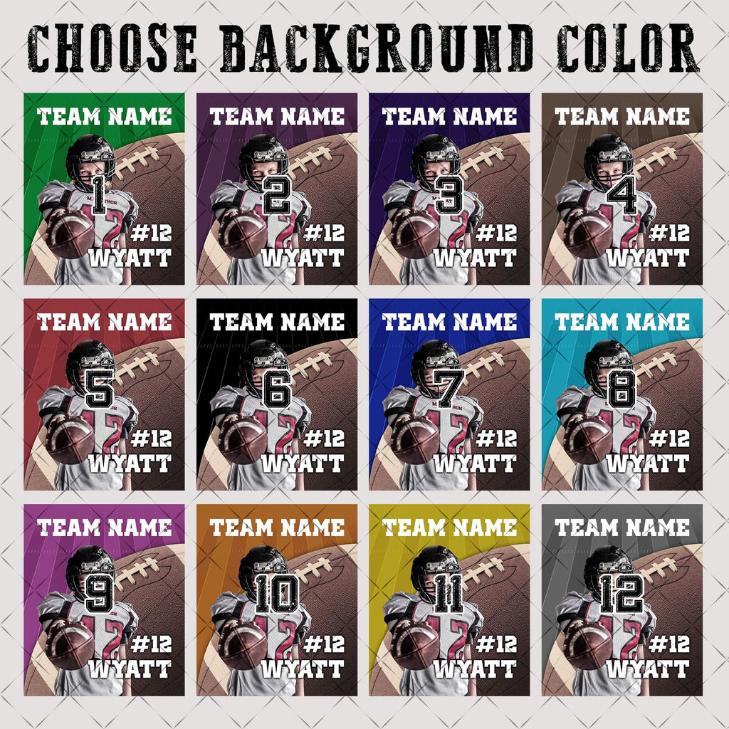 Custom American Football Blanket with Name & Number, Football Photo Throw, Sports Fan Gift, Football Player Blanket, Football Coach Gift