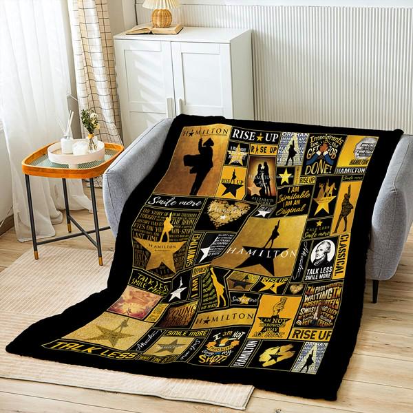 Alexander Hamilton Theme Blanket, Hamilton Lovers Fleece Blanket, Hamilton Musical Fan Blanket, Christmas Gifts Throw Blanket For Couch Sofa