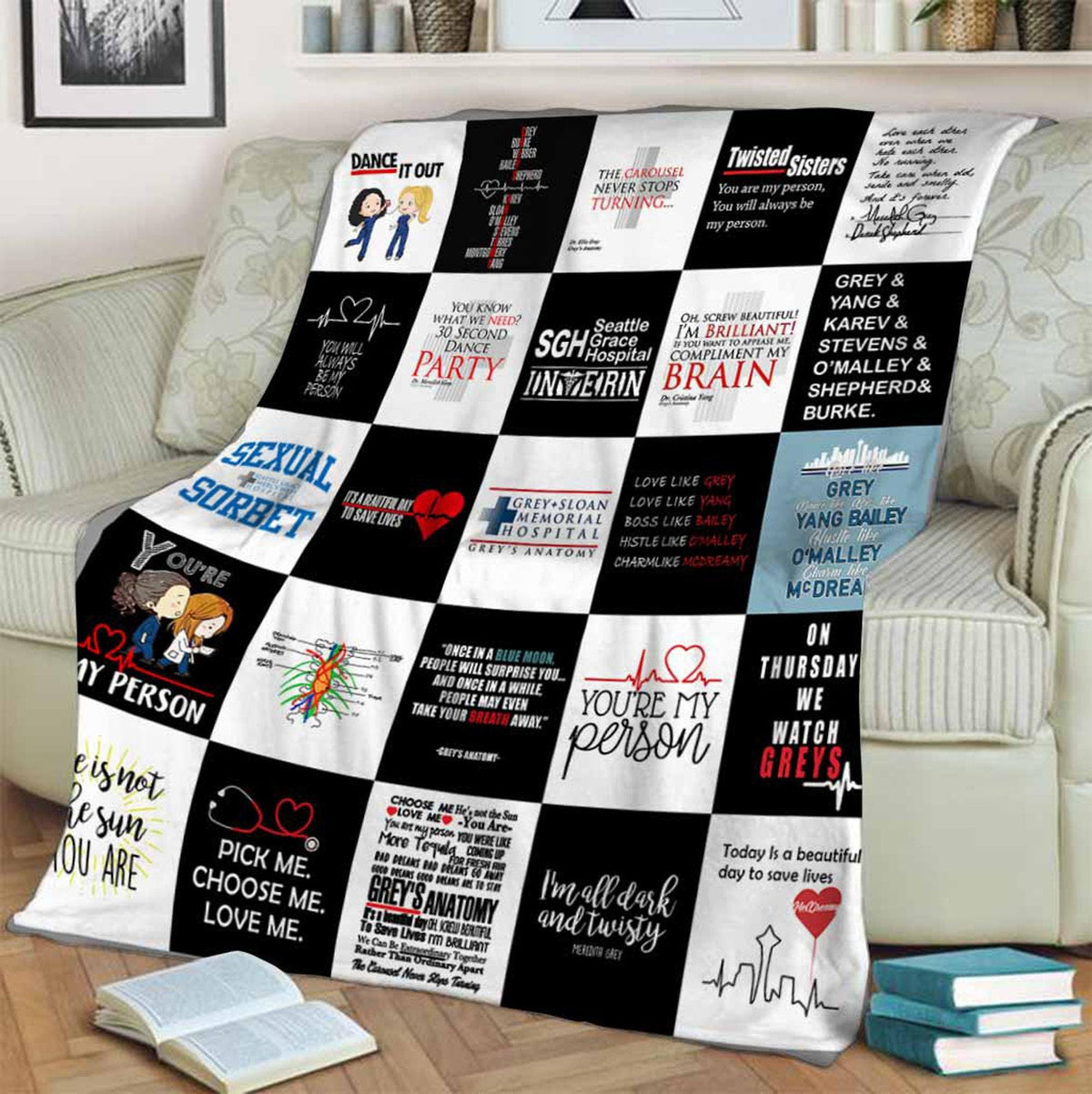 Grey's Anatomy Blanket | Grey's Anatomy Nurse Blanket | It's A Beautiful Day To Save Lives Throw Blanket for Bed Couch Sofa