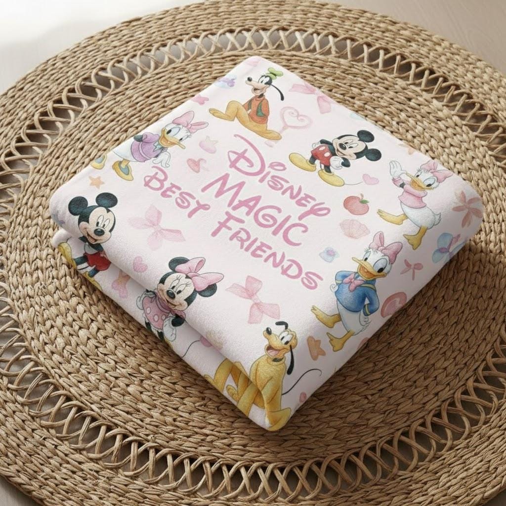 Personalized Disney Blanket, Mickey and Friends Blanket, Magic Kingdom Blanket, Disney Birthday Girl, Disneyland Blanket