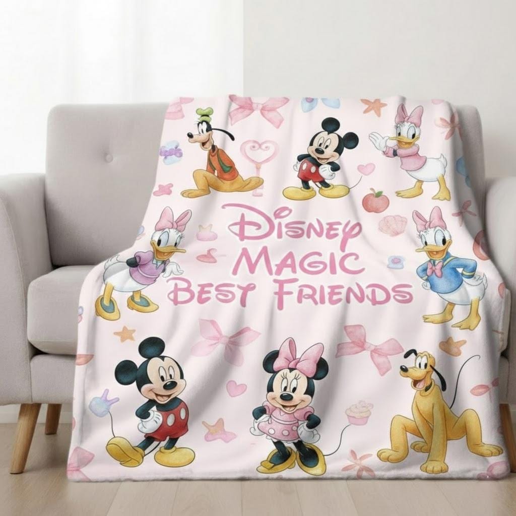 Personalized Disney Blanket, Mickey and Friends Blanket, Magic Kingdom Blanket, Disney Birthday Girl, Disneyland Blanket