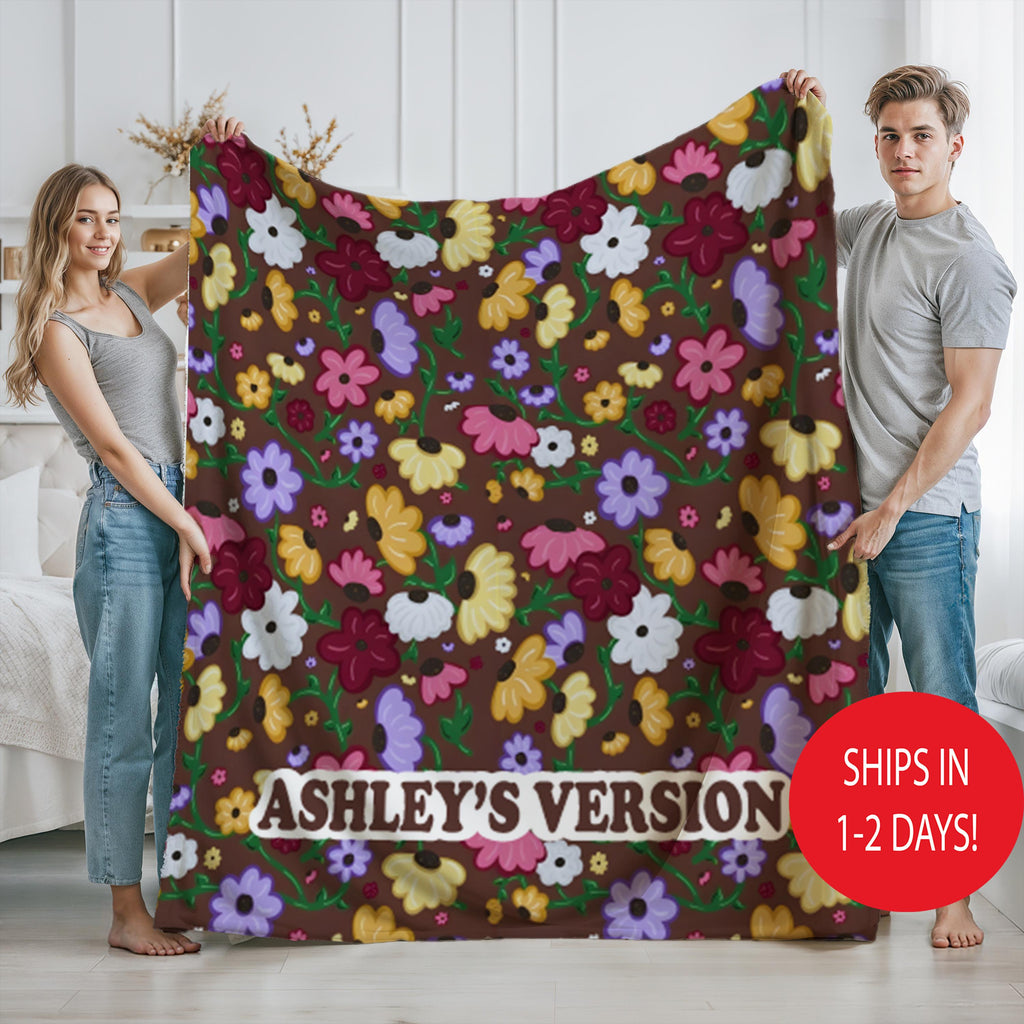 Custom Piano Flowers Blanket, Surprise Song Throw It Was Rare Acoustic Teenage Girl Christmas Gift For Ganddaughter Eras, Fan Merch Floral