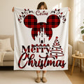 Magical Kingdom Mickey Mouse Plaid Christmas Blanket, Mickey Christmas Blanket, Disney Merry Christmas Blanket, Blanket Gift, Plaid Blanket