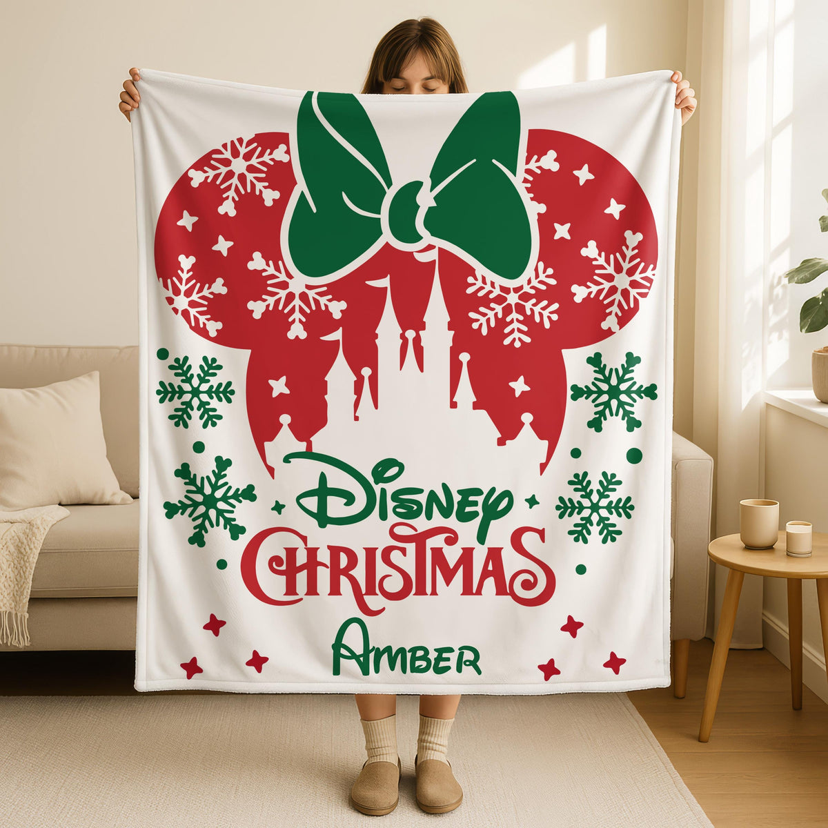 Personalized Disney Minnie Mouse Blanket, Newborn Gift, Christmas Kid Gift, Disney Bedding Blanket, Disney Blanket Gift, Minnie Blanket
