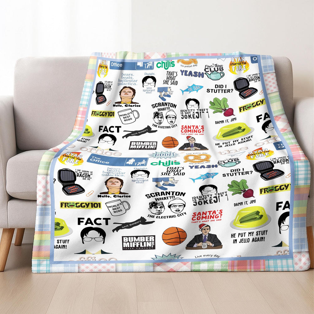 The Office TV Series Fleece Blanket, The Office Fans Fleece Blanket, The Office Movie Blanket, Gift for Fan, Christmas Gift