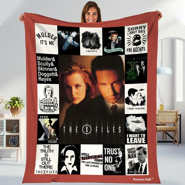 The X-Files Christmas Blanket, I Want To Believe Mulder Scully Sci Fi Tv Series Blanket, Christmas Gift 2025, Retro Funny Fleece Blanket